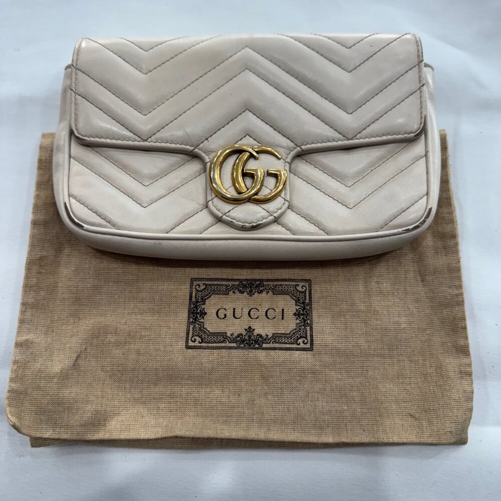 Gucci GG Marmont Leather Chain Shoulder Bag Black 751526